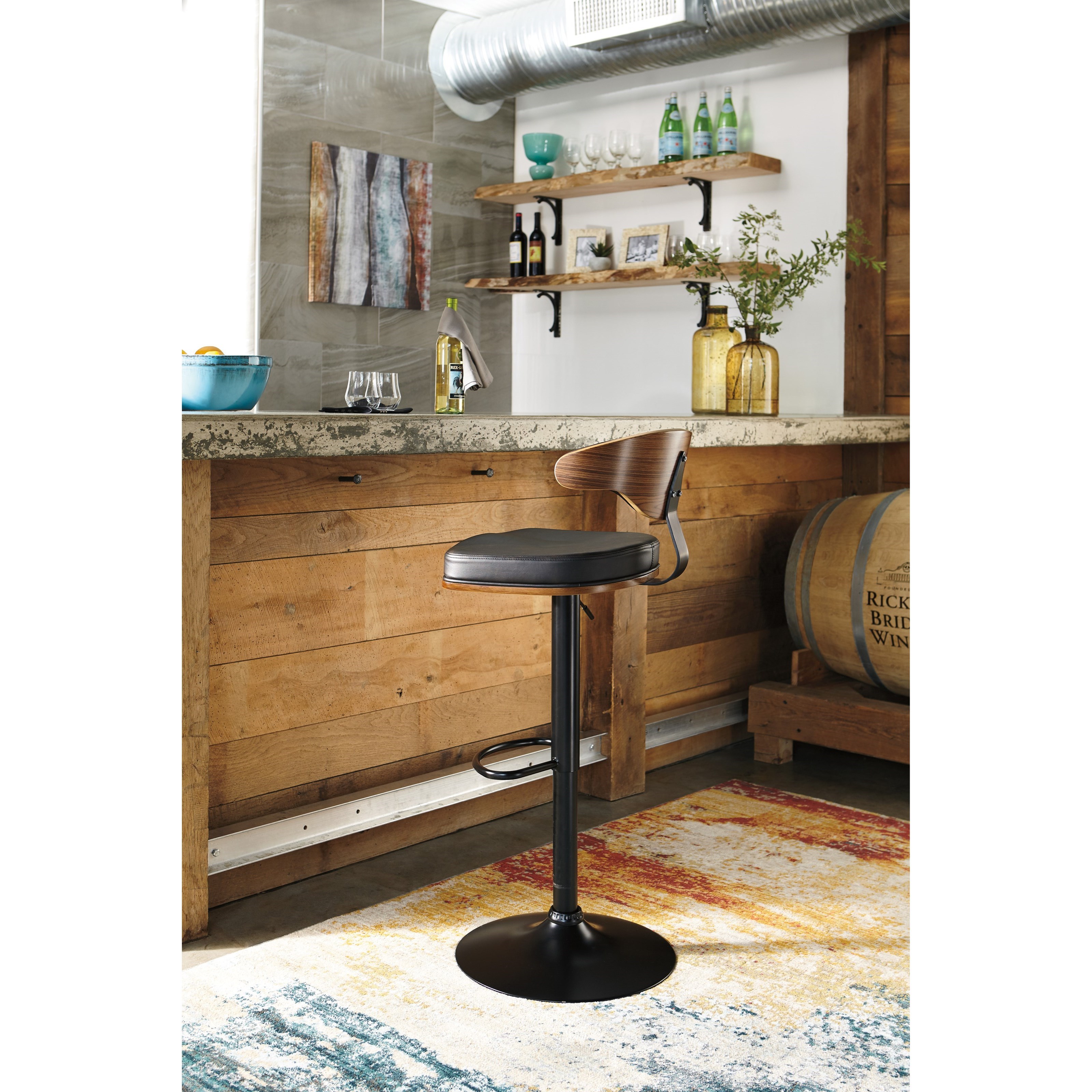Sylvania swivel adjustable height bar stool 17 stories seat outlet